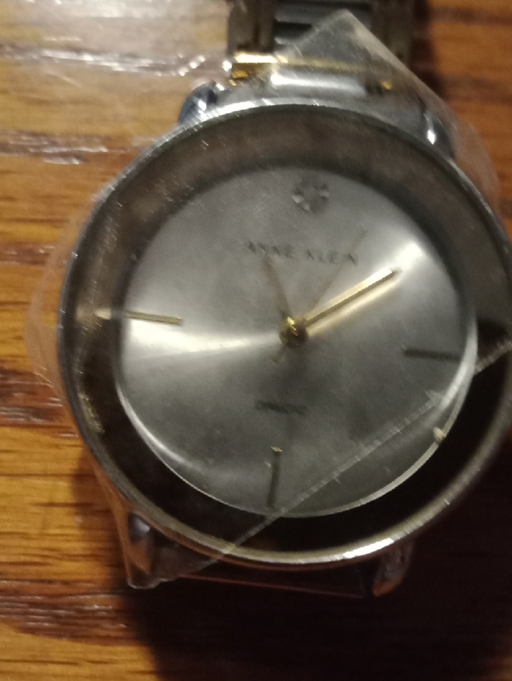 Anne Klein Silver Men’s Dress Watch with Gold Accents